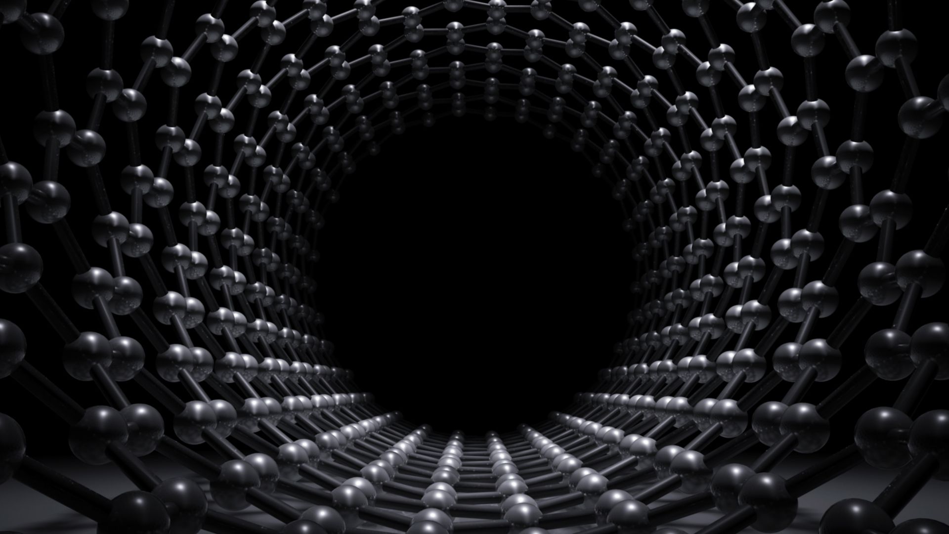 Illustration of single-walled zigzag carbon nanotubes molecular structure